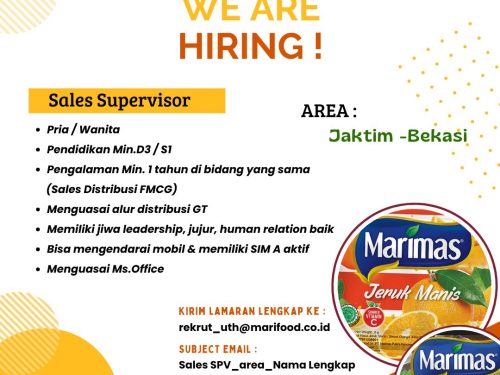 SALES SUPERVISOR ( Jaktim dan Bekasi )